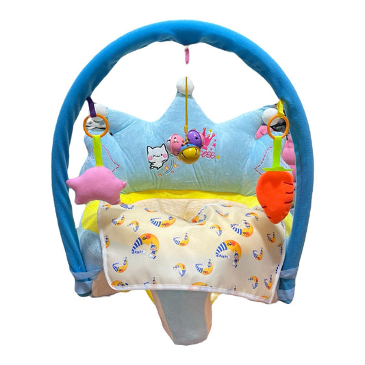 Baby Support Crown Toy Seater – Plush Infant Sitting Chair with Hanging Toys