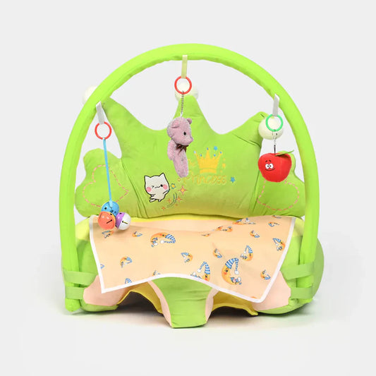 Baby Support Crown Toy Seater – Plush Infant Sitting Chair with Hanging Toys
