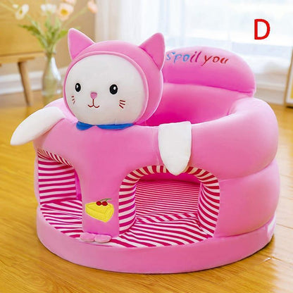 Cute Cartoon Infant Safety Seat – Soft Plush Baby Sofa with Anti-Rollover Design